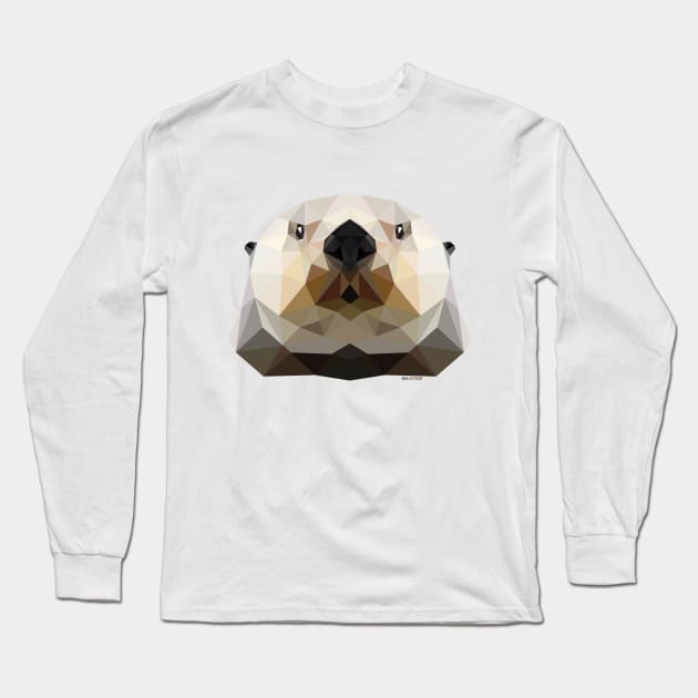 Sea Otter Long Sleeve T-Shirt by GeometricWildlife